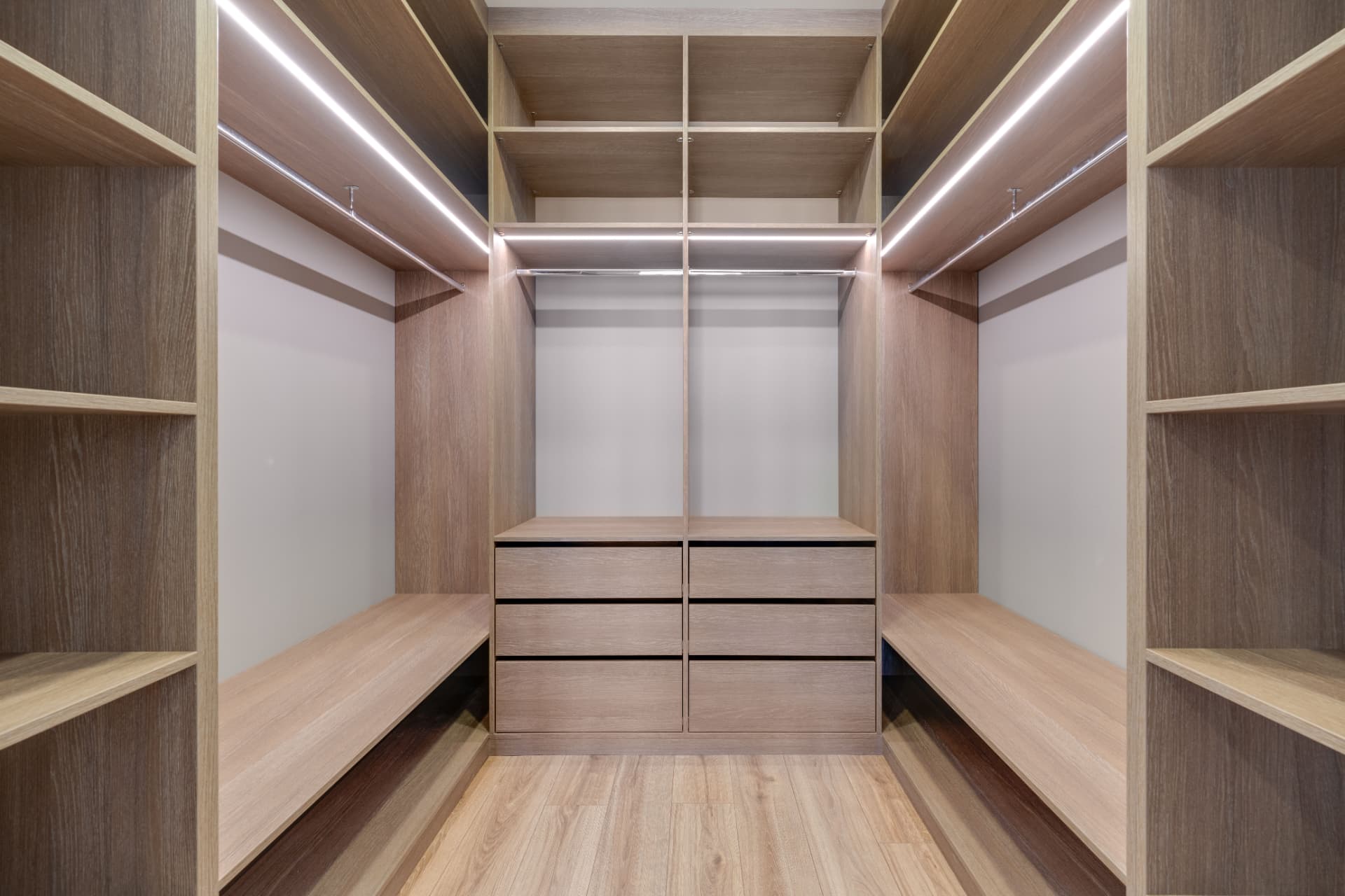Light oak custom closet